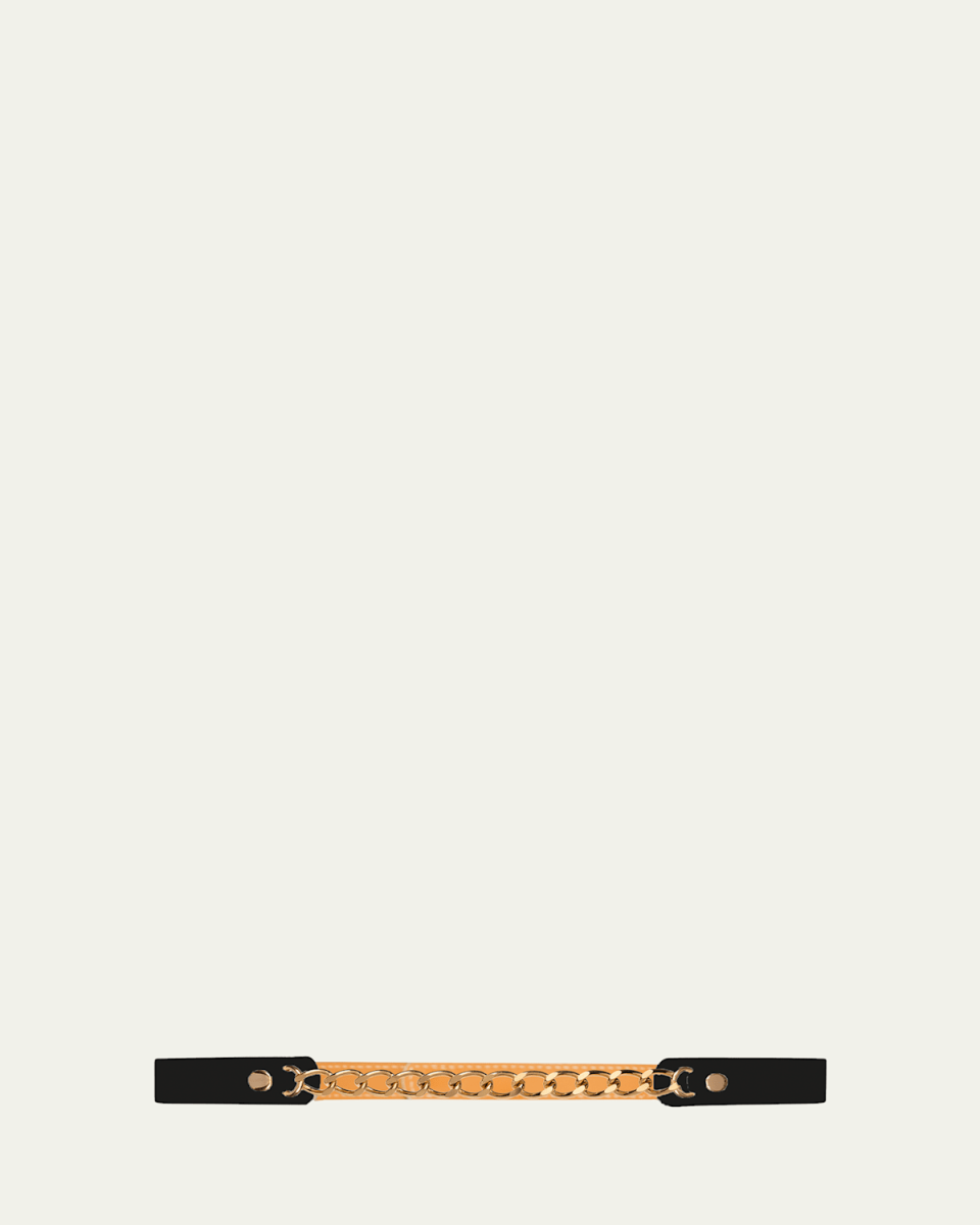 La Precieuse Brass Chain & Smooth Leather Belt